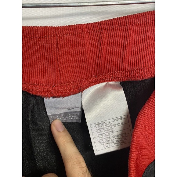 Vintage Y2K Nike Striped‎ Logo Black And Red Sweatpants Track pants Size Medium - Picture 3 of 3